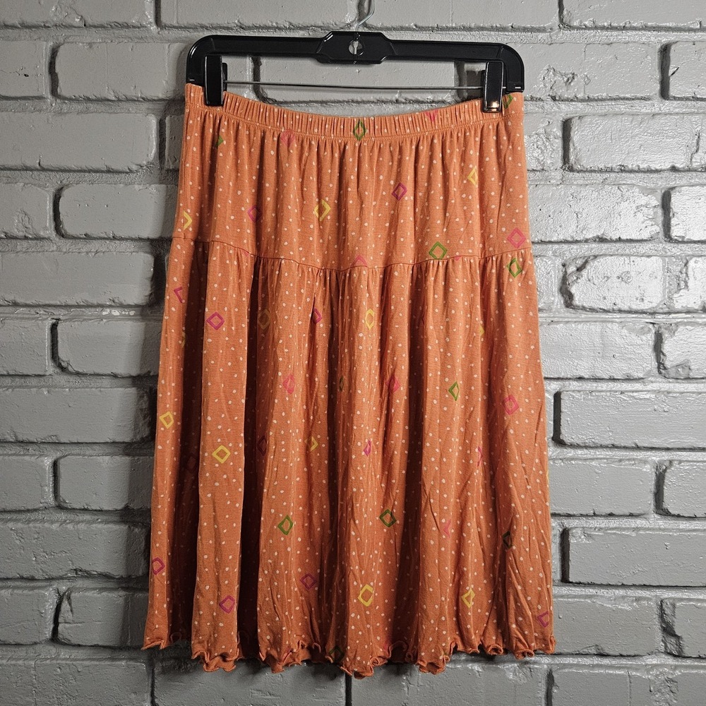 Gudrun Sjoden Skirt Medium‎ Orange Greece Peasant Lagenlook Scandinavian Design